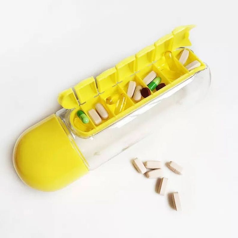 Botella De Agua 600ml + Pastillero Organizador De Pastillas-2