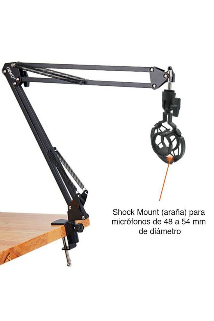 Atril soporte micrófono celular mesa escritorio led antipop araña NB-36C-2
