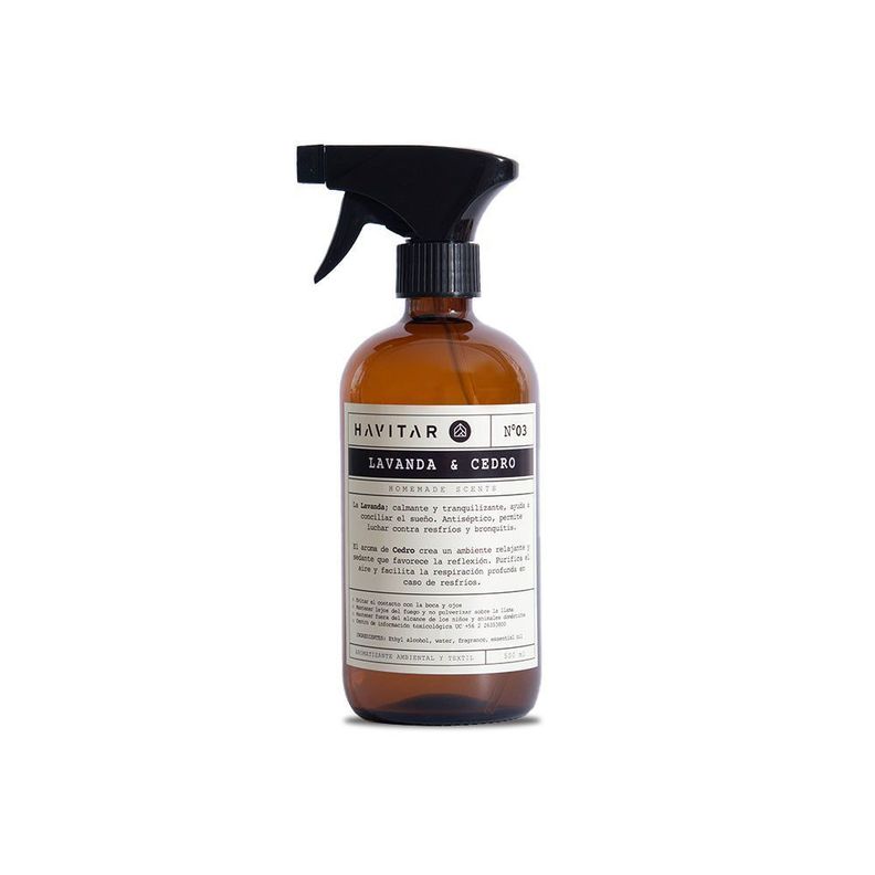 Aromatizador Ambiental y Textil Vidrio 500 ML Lavanda & Cedro-0