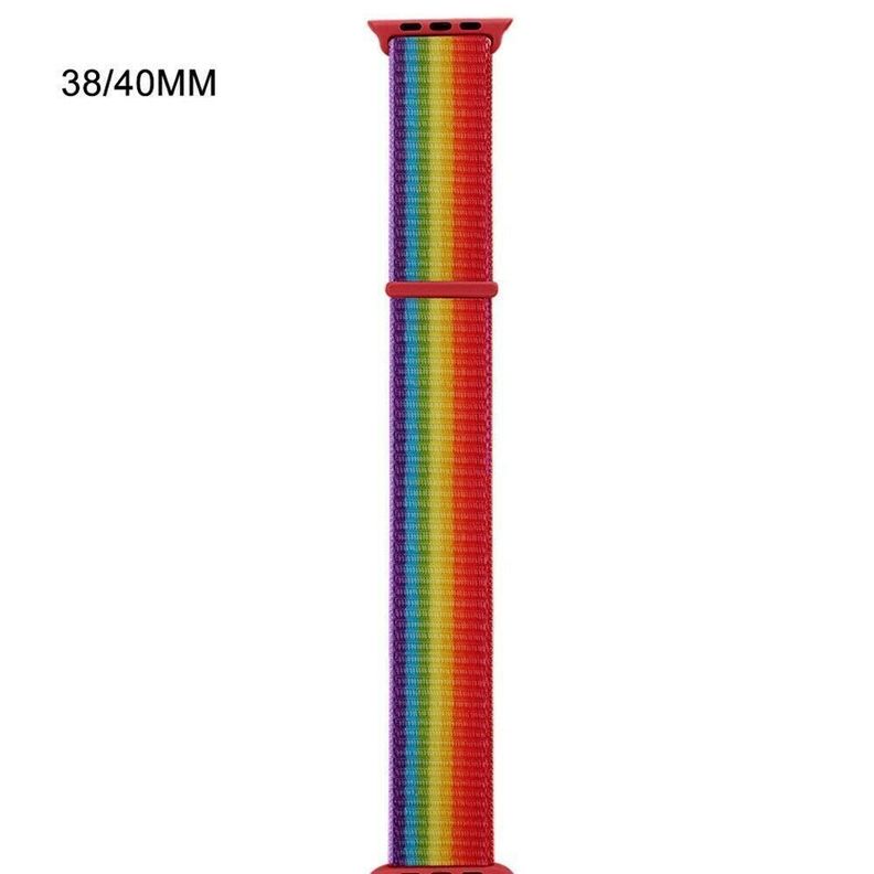 Correa Nylon Compatible Iwatch Apple Watch Arcoiris 38-40-41-MM-2