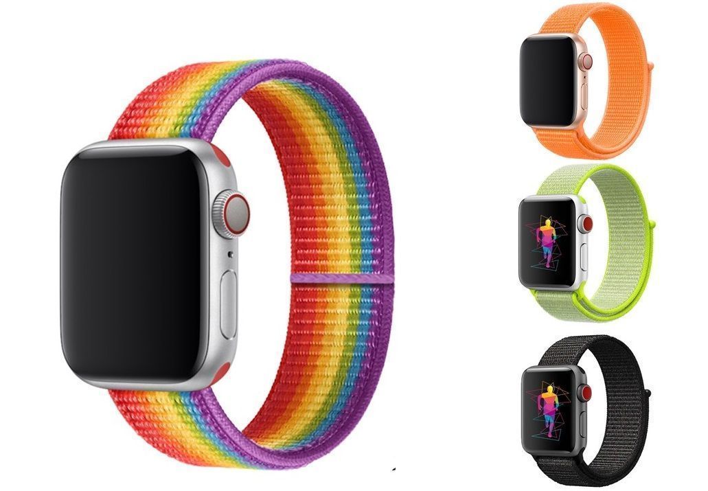 Correa Nylon Compatible Iwatch Apple Watch Arcoiris 38-40-41-MM-3