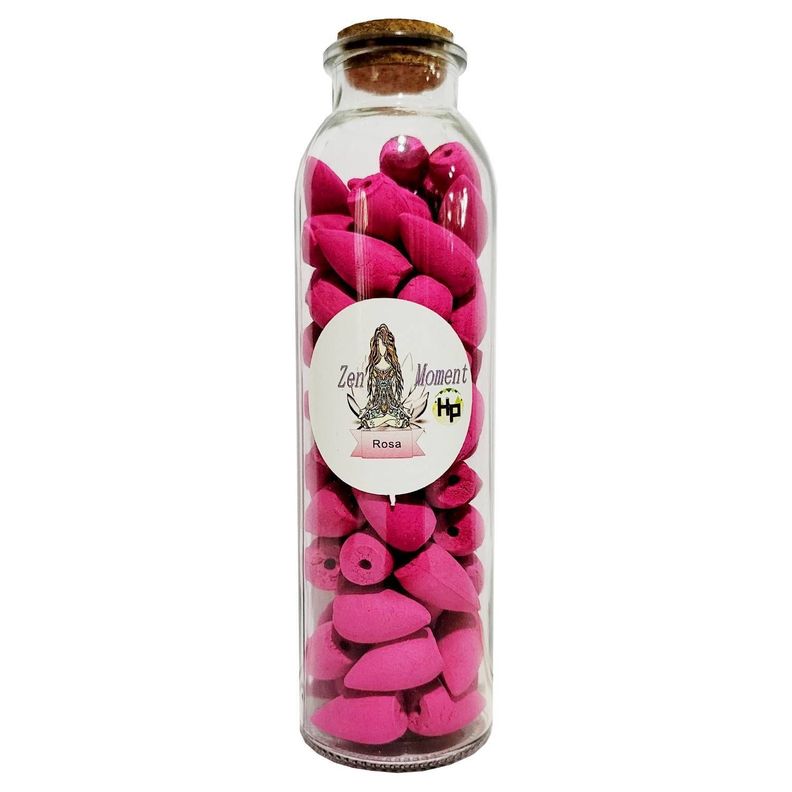 Conos de Incienso Cascada Botella Rosa 75un.-0