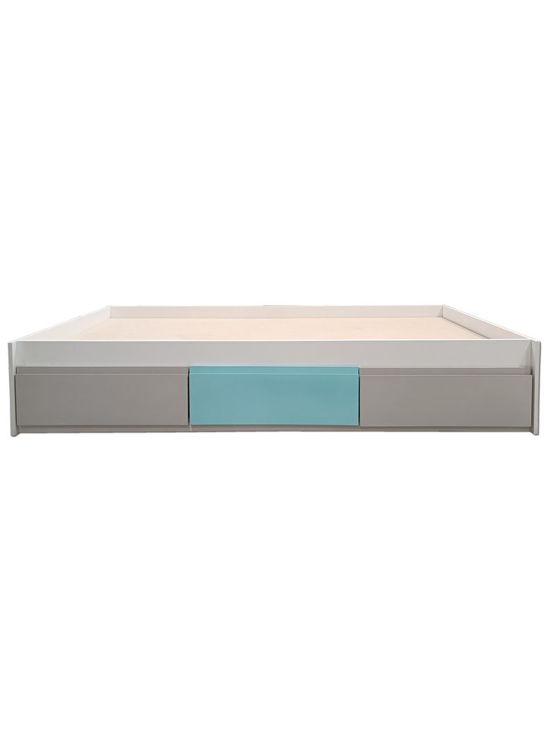 Cama Infantil 3 Cajones Gris Celeste Gris-0