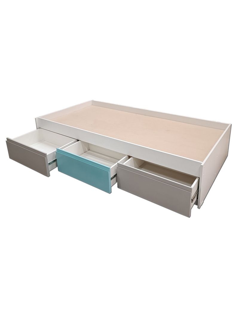 Cama Infantil 3 Cajones Gris Celeste Gris-3