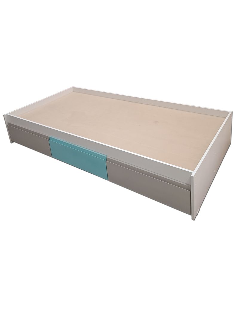 Cama Infantil 3 Cajones Gris Celeste Gris-1