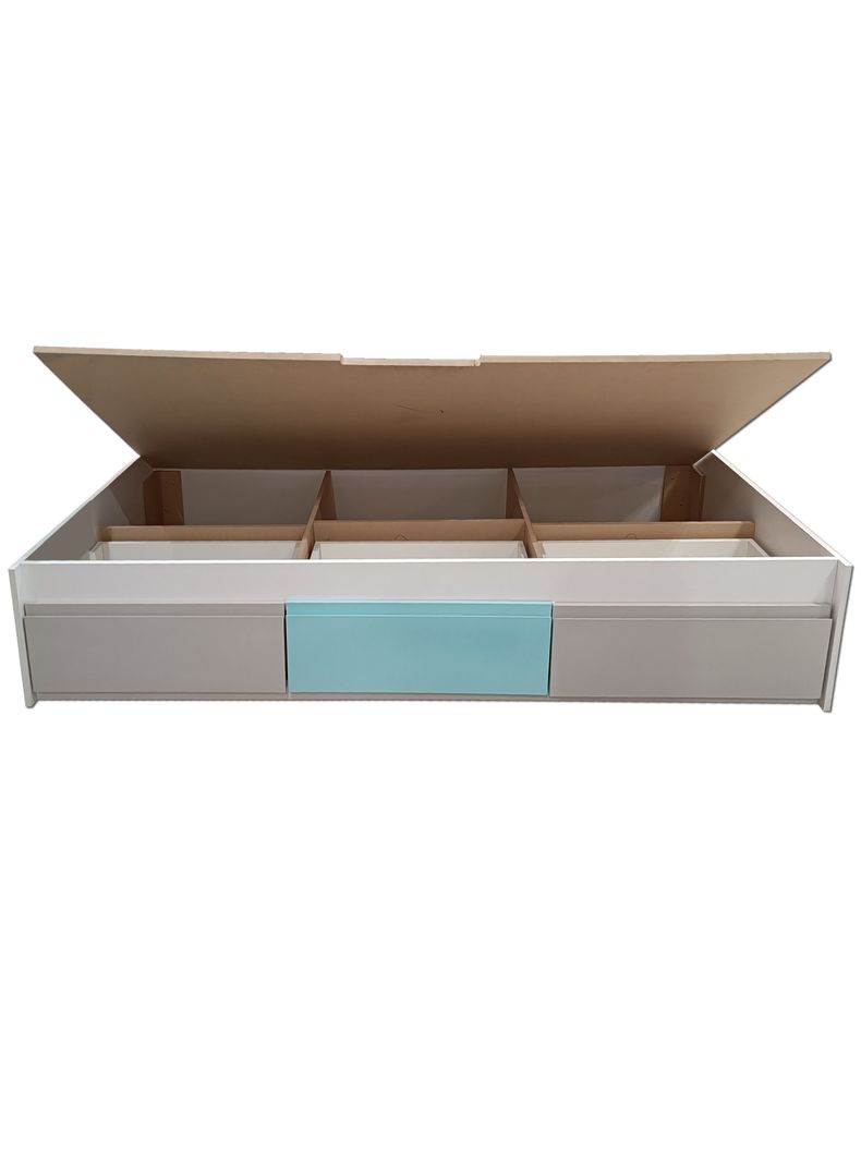 Cama Infantil 3 Cajones Gris Celeste Gris-2