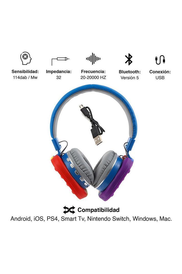 Audífonos Headphones 806E Azul-2