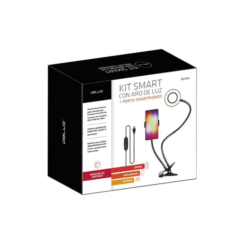 Soporte Celular Escritorio Con Aro Led Con Control Luz - PuntoStore-3