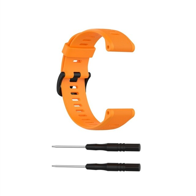 Correa Silicona Para Garmin Forerunner 945 935 Fenix 5 Plus - Naranja fluorescente-0