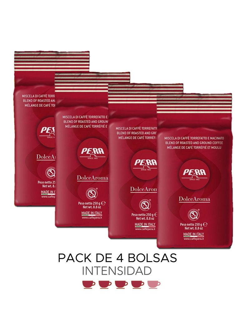 Pack Caffe Pera 4 Bolsas de Café Molido Dolce Aroma 1 kg-0
