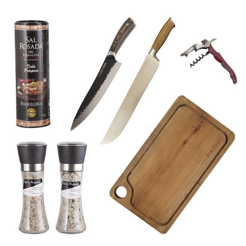 Set Parrillero 232 Wayu + Mix Sales Gourmet 7 Piezas-0