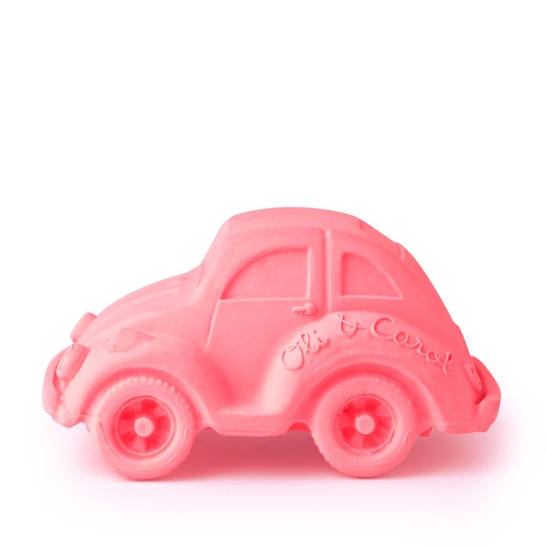 Juguete Mordedor Auto Escarabajo Rosado-2