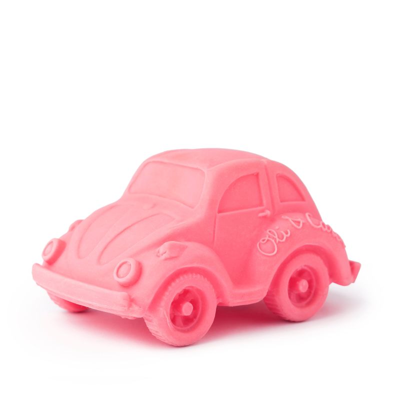 Juguete Mordedor Auto Escarabajo Rosado-0