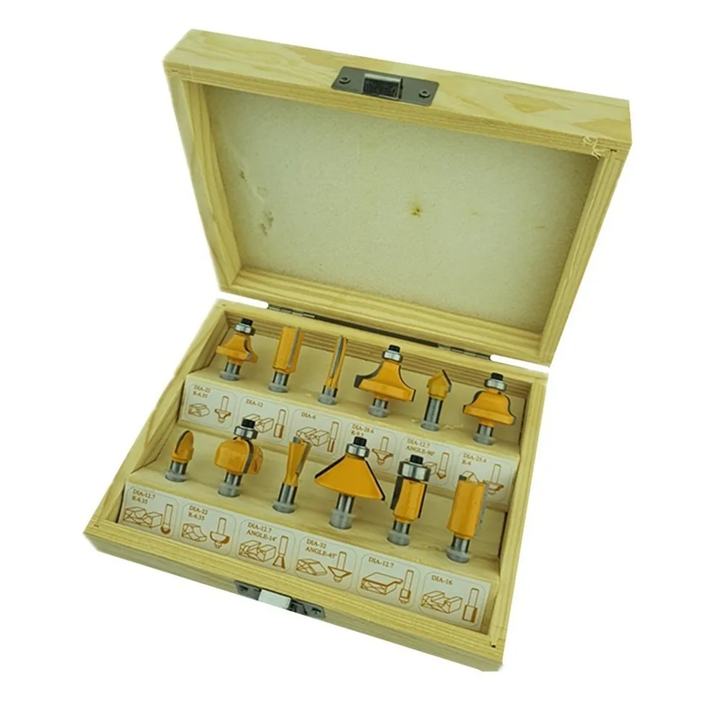 Set Juego De Fresas 12 Piezas 1/4 Tupi Router Tmk-1