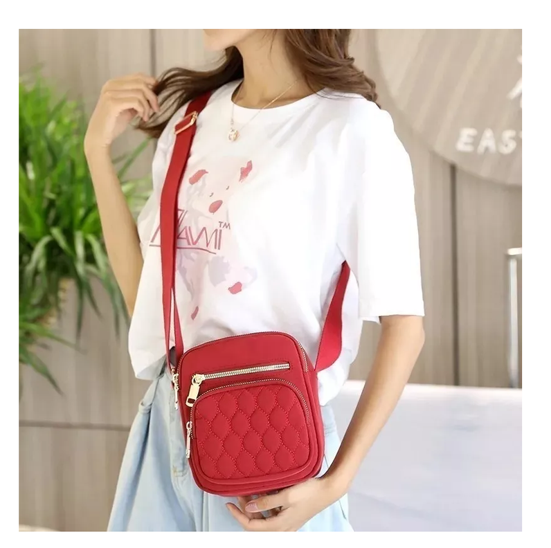 Bolso Bandolera Crossbody Elegante Rojo-4