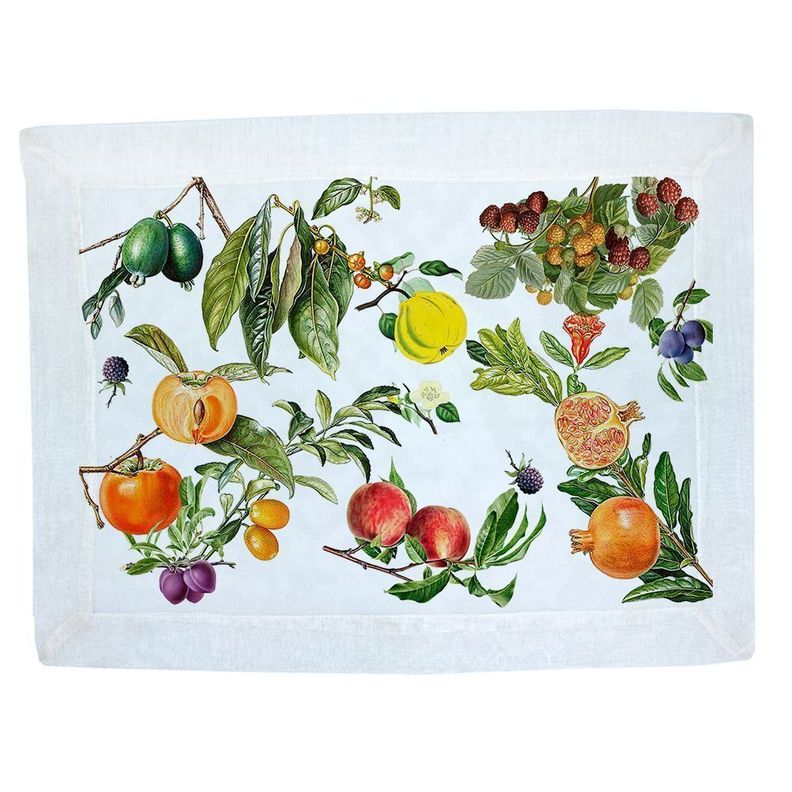 Set  Individuales Velo organza - Frutas Blanco