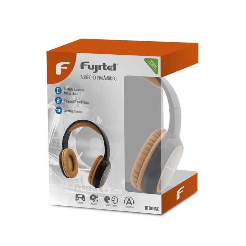 AUDIFONO HEADPHONE BT NEGRO/CAFE FUJITEL-0