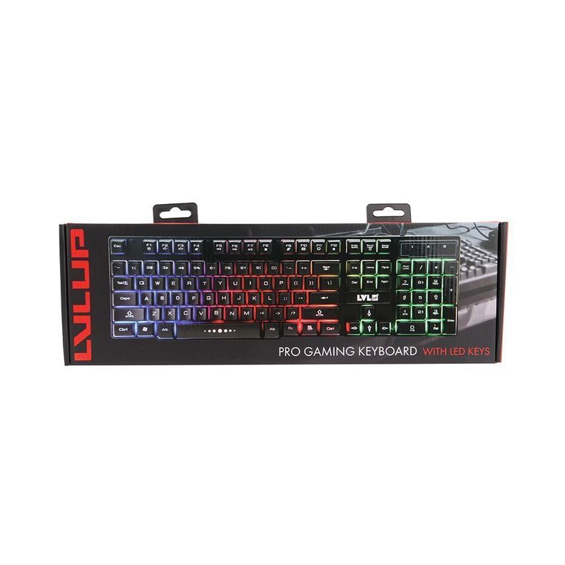 TECLADO GAMING LEVEL UP RAINBOW LIGHT UP 18"-0