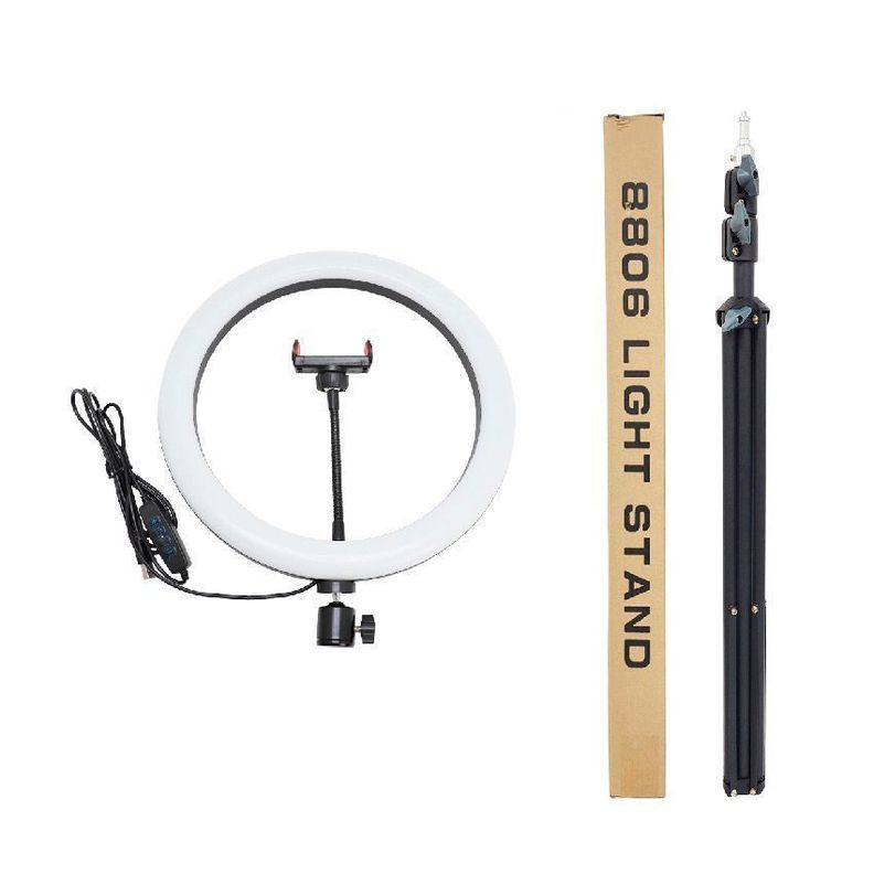 Aro de Luz LED 12" + Tripode 200cm + Soporte-0