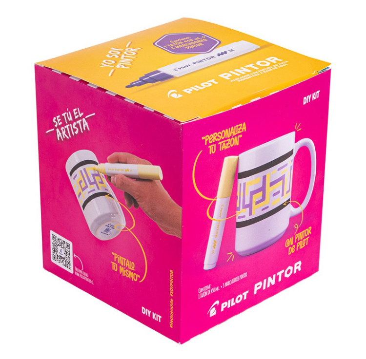 Set Tazon 450ml + 3 Marcadores Pintor Medio Colores-1