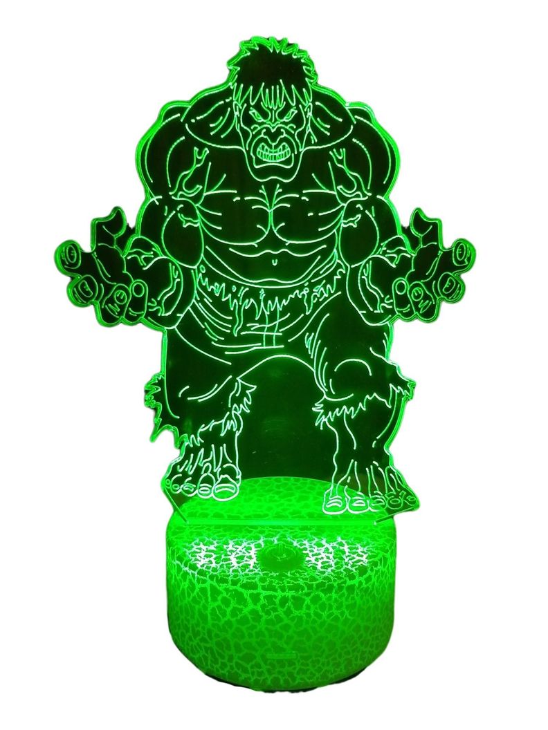 Lámpara ilusión 3D Hulk 7 Colores Led-0