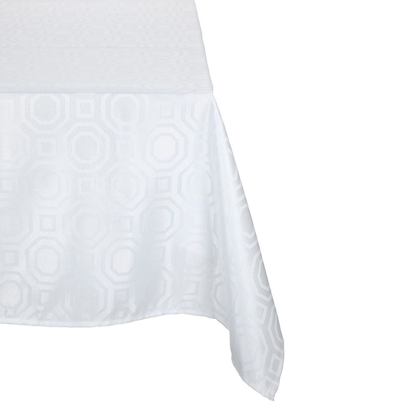 Mantel Rectangular Geometrico Blanco 140cm x 220cm-0