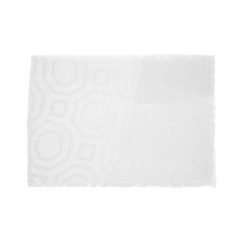 Mantel Rectangular Geometrico Blanco 140cm x 220cm-2