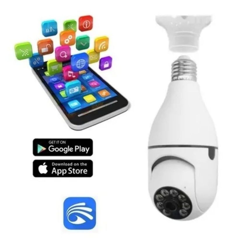 Camara De Seguridad IP Ampolleta WIFI PTZ360°-2