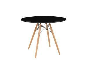 Comedor Redondo Negro 80cm + 4 Sillas Eames Clásicas Negro-4