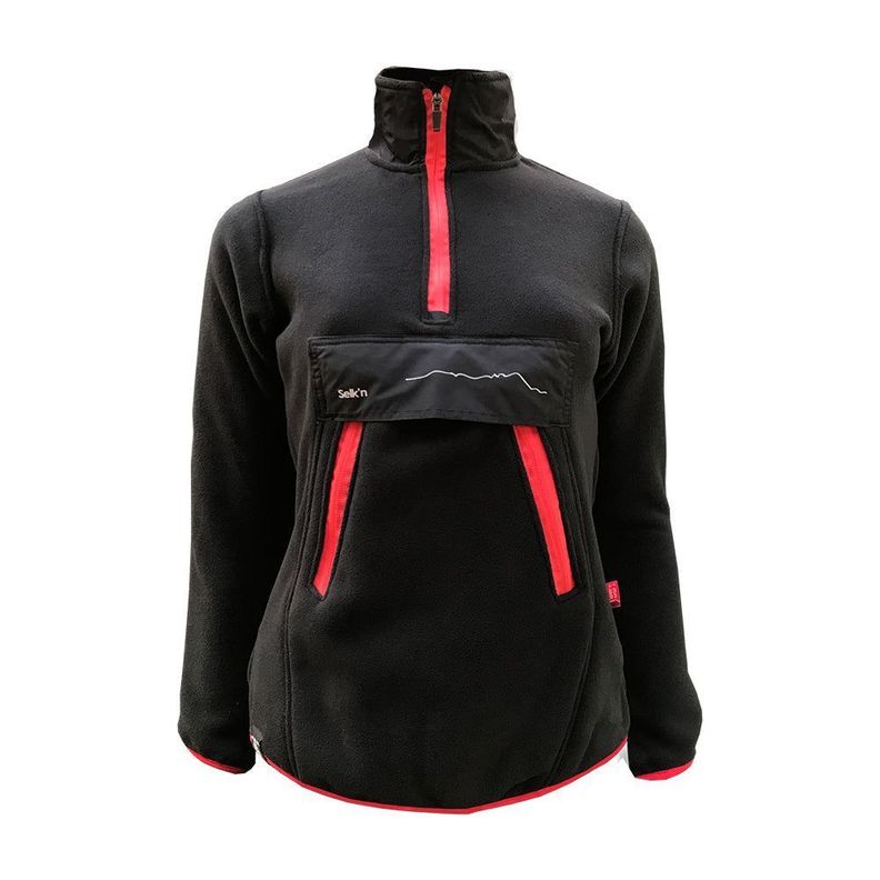 Poleron de polar Selk'n Modelo Anorak'300 Mujer Negro-0