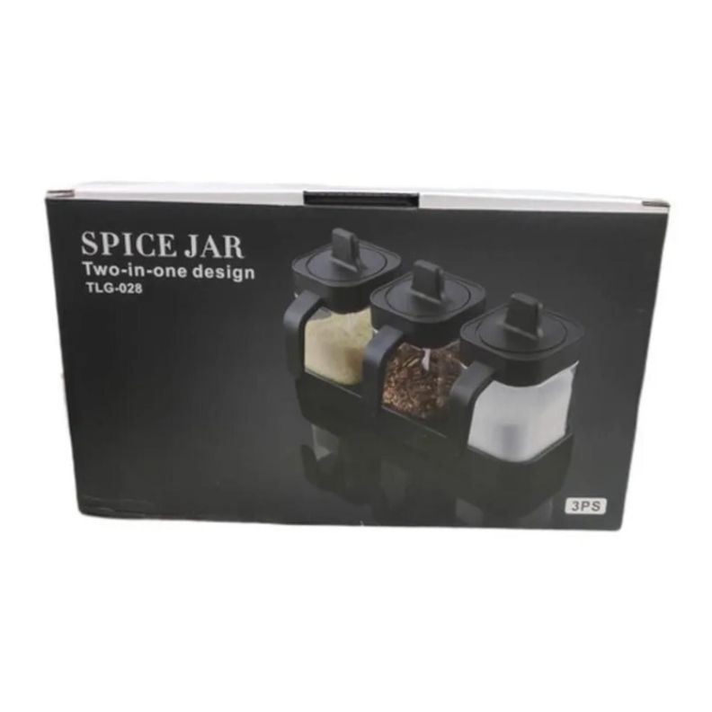 Especieros Cocina Taper Separador Azucarero Salero Envase Negro-2