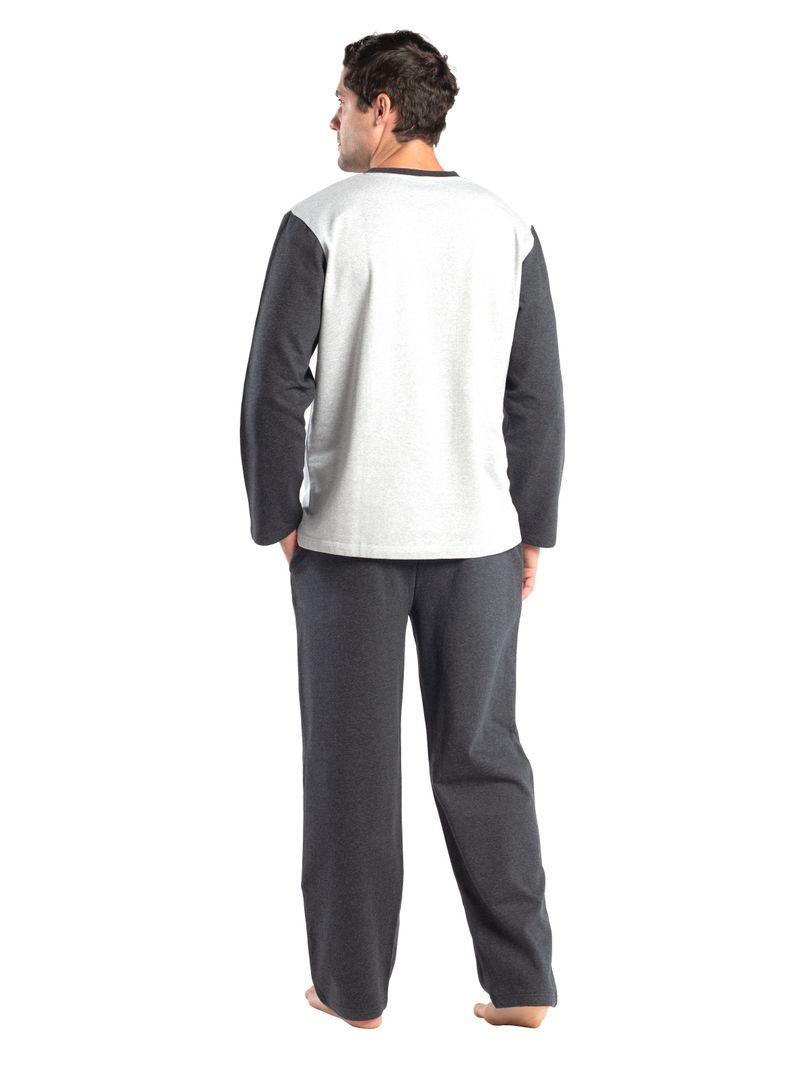 Pijama largo gris Algodón Mota -2