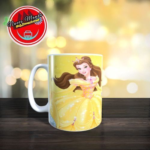 Taza Blanca De Princesa Bella-0