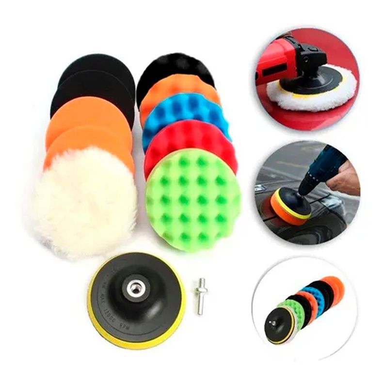 Kit De 10 Piezas Pulir Esponjas Almohadillas Para Auto-1