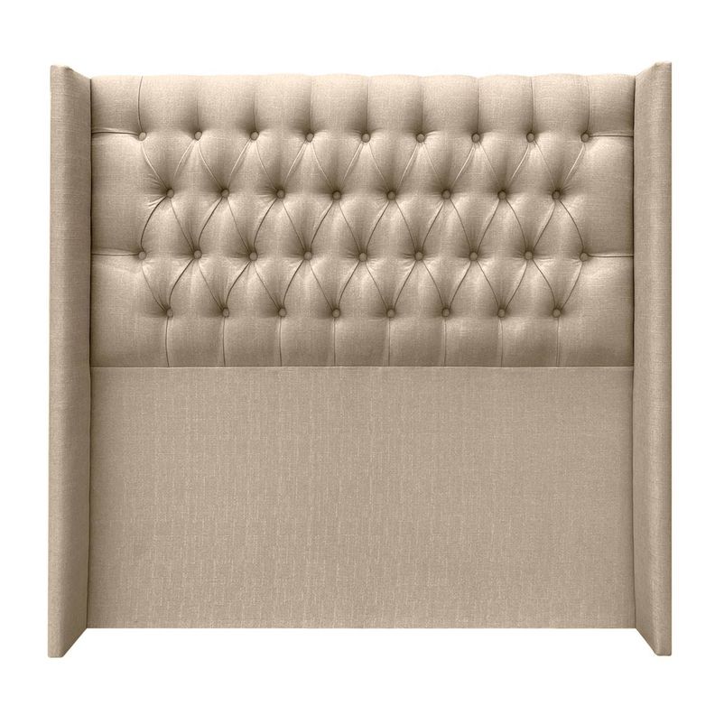 Respaldo Capitoné Wing Recto King Lino Beige-0