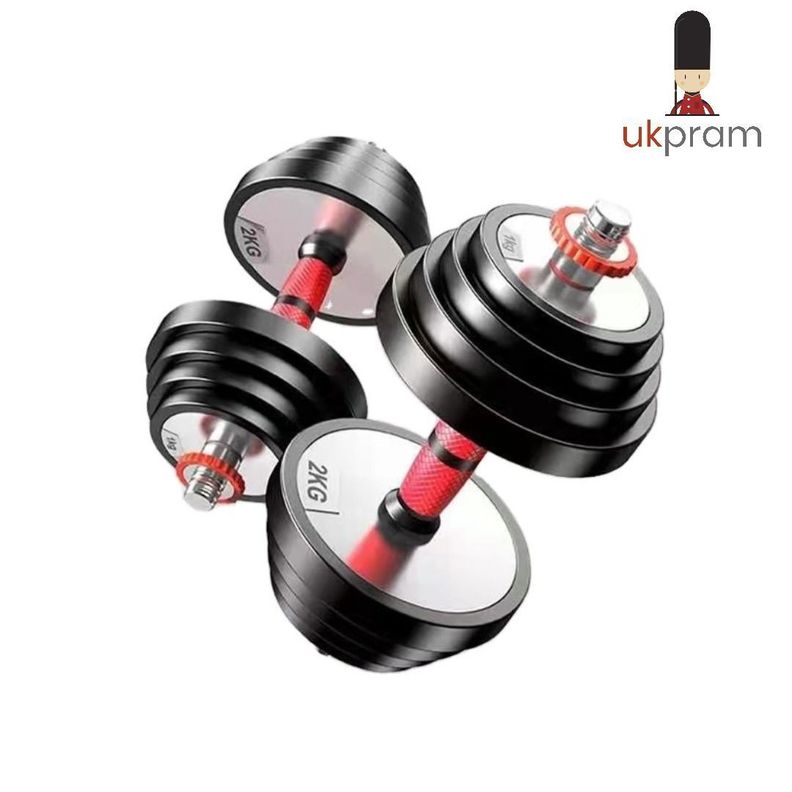 Set Mancuernas Y Barra 60kg Ajustables Acero Inoxidable-1