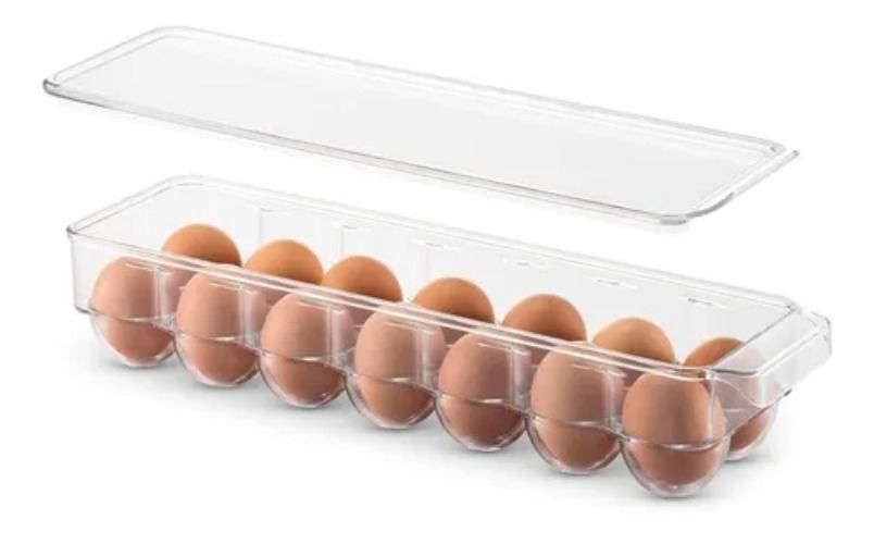 Organizador Plástico Almacenador Transparente 12 Huevos-0