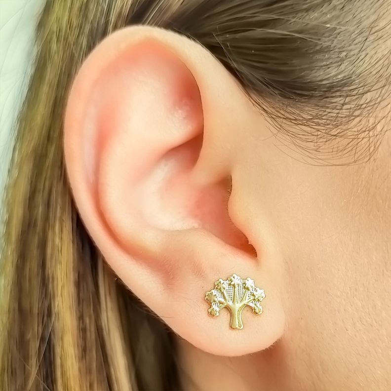 Aros Árbol De La Vida Enchapado Oro 18K-2