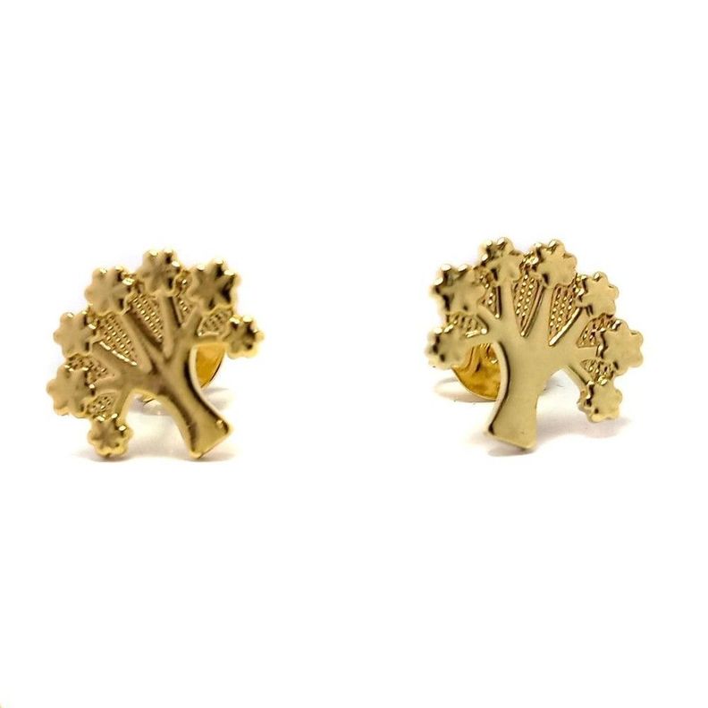 Aros Árbol De La Vida Enchapado Oro 18K-0
