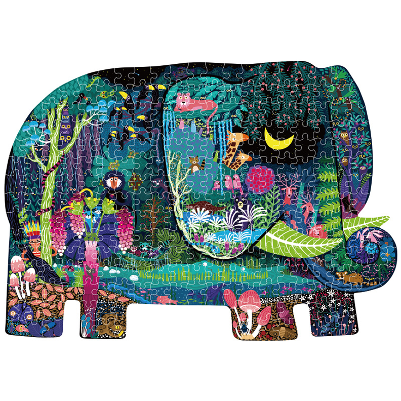 PUZZLE 280PCS CON FORMA, SUEÑO DE ELEFANTE-0