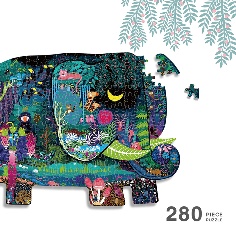 PUZZLE 280PCS CON FORMA, SUEÑO DE ELEFANTE-1