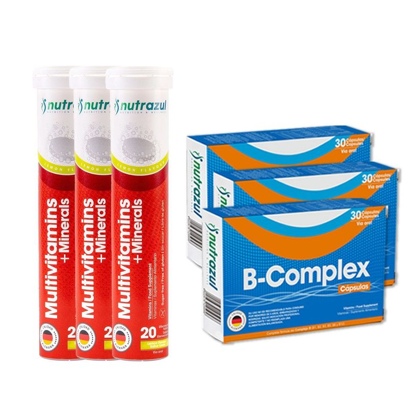 Vitamina Complejo B - B-Complex (3) + Multivitamínico (3) - Pack 6 unidades.-0