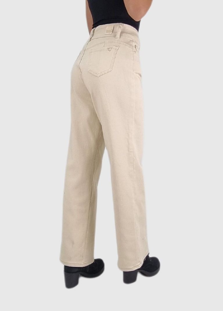 Jeans wide leg beige-1