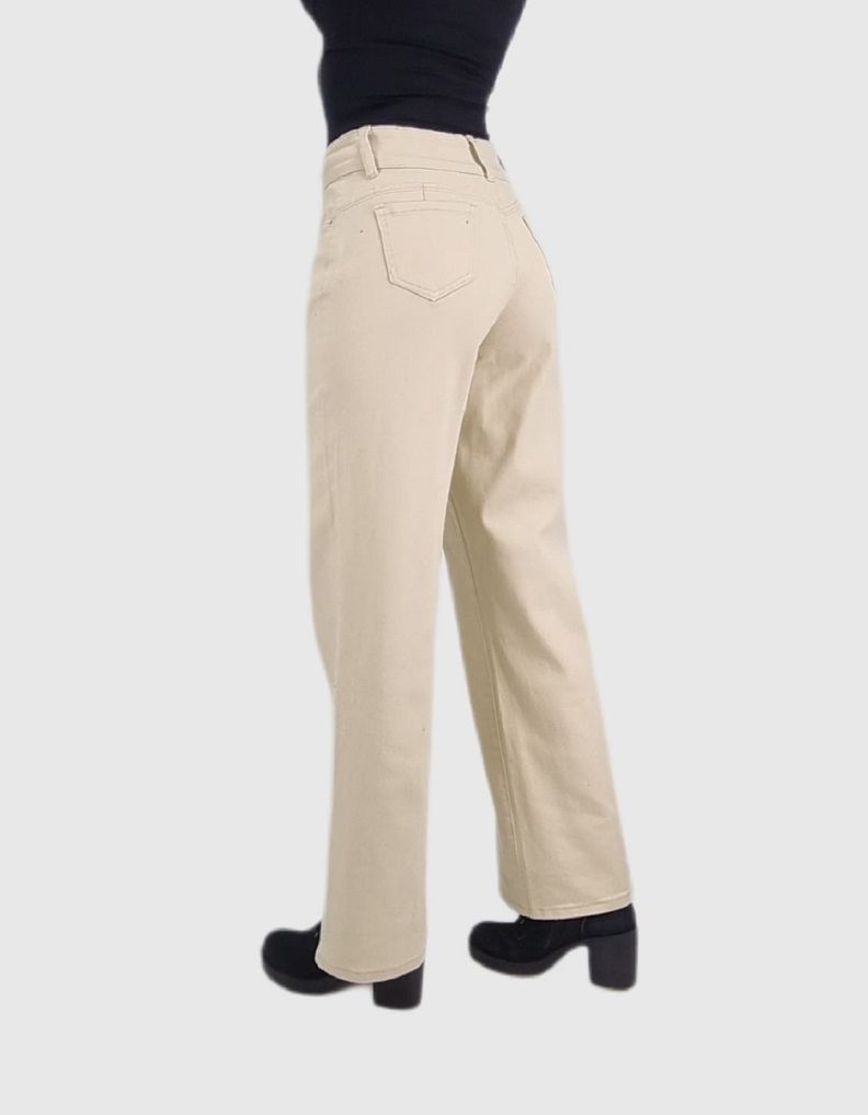 Jeans wide leg beige-2