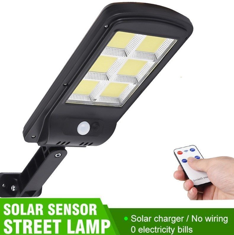 Foco Solar De 120w Tipo Poste Luz Fria+control+base+sensor-3