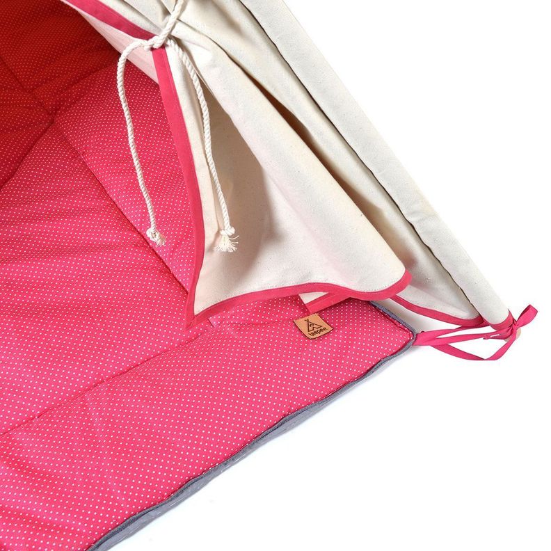Carpa tipi infantil, modelo Rose Zigzag + playmat + bolso de transporte-4