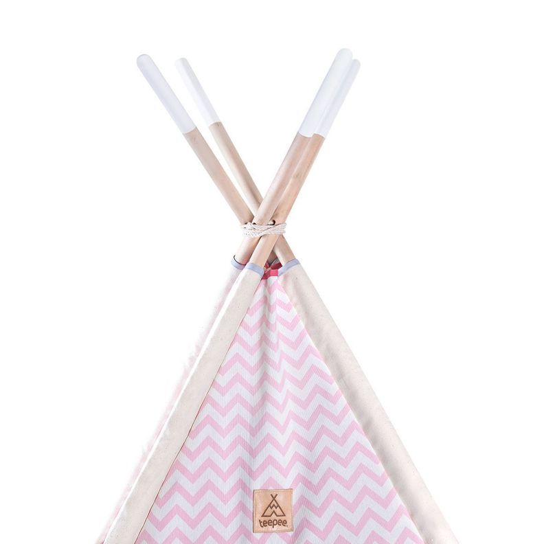 Carpa tipi infantil, modelo Rose Zigzag + playmat + bolso de transporte-3