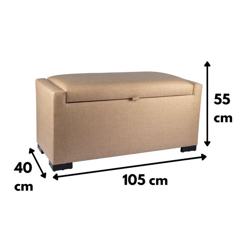 Banqueta con Baúl Leyzy Beige Omega 40X55X105 cm Máxima Design-3