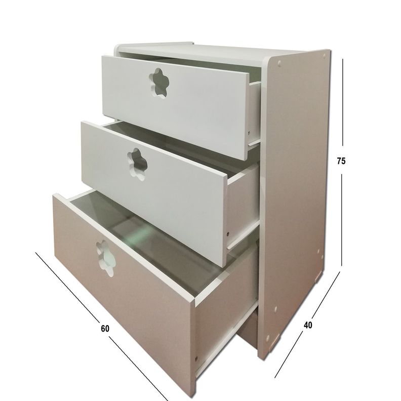 Cajonera 3 Blanco Flor-2