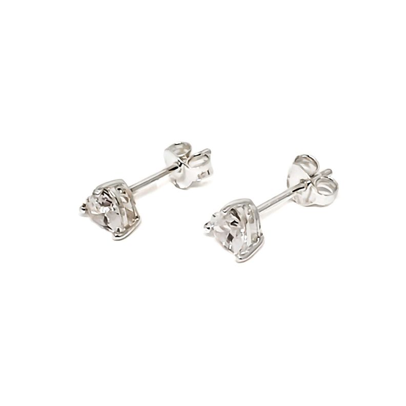 Aros Corazón Circón 8mm Plata Fina 925-1